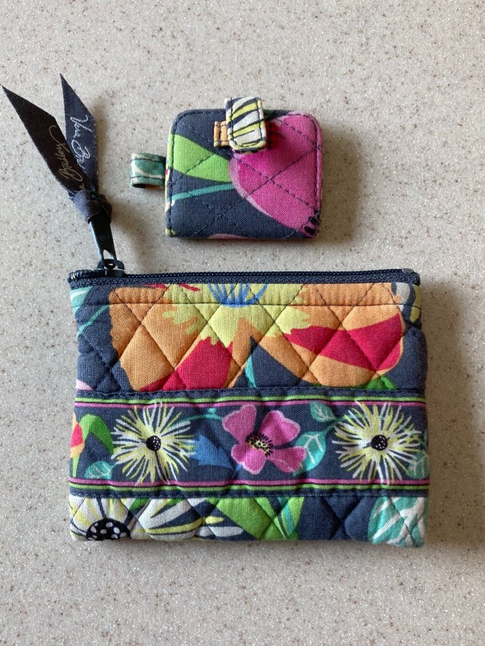 Vera Bradley Change Purse and Double Mini Mirror-2 Pc.Set-Jazzy Blooms